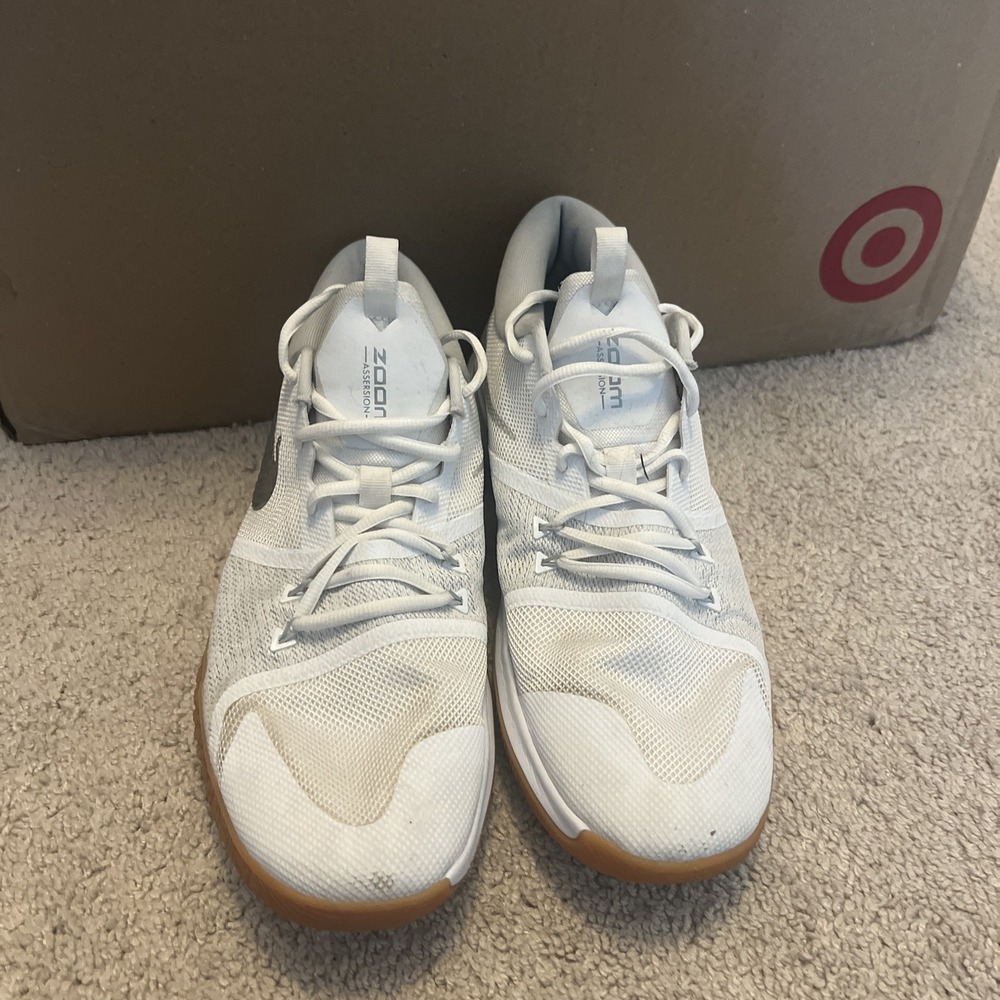 Mens Size 12 - Nike Zoom Assersion White Chrome Gum‎ Athletic Shoe Basketball